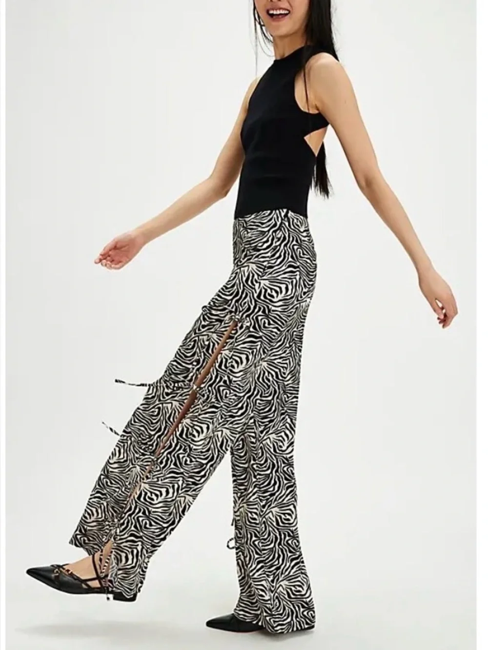 Free people FP x Nigel Preston side tie zebra pants